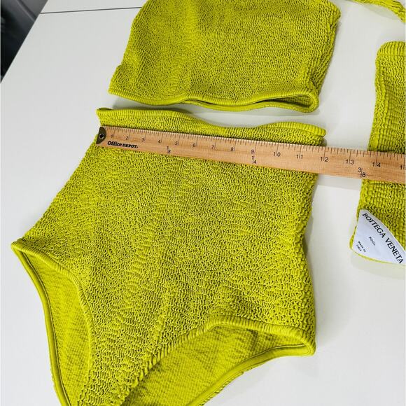 Bottega Veneta Chartreuse Seersucker Halterneck Bikini with Bag 42 / 6 - Picture 14 of 16